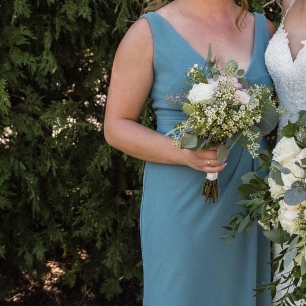 Light blue - seafoam long dress from David's Bridal